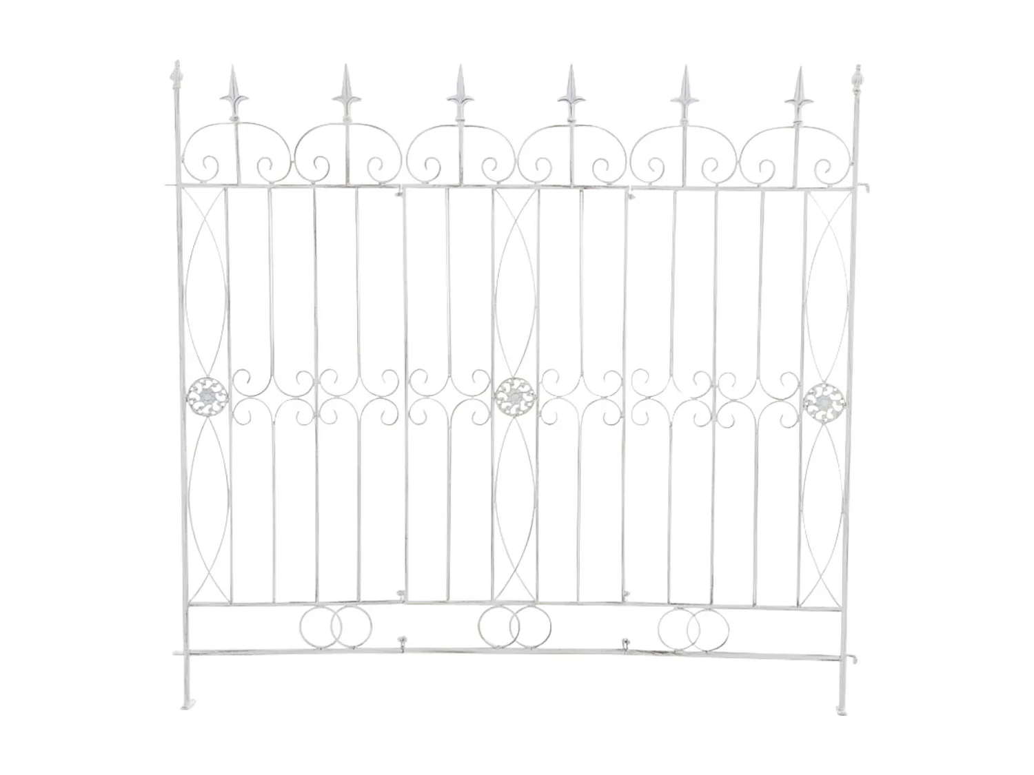 Lot de 4  Clôture de jardin - Métal & Antique clair - Blanc antique - Mangold