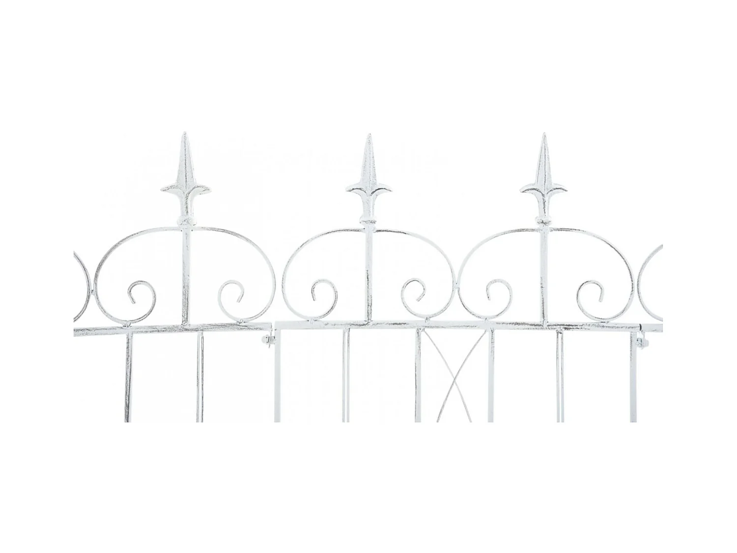 4er Set Gartenzaun - Metall & antik-hell - antik weiß - Mangold