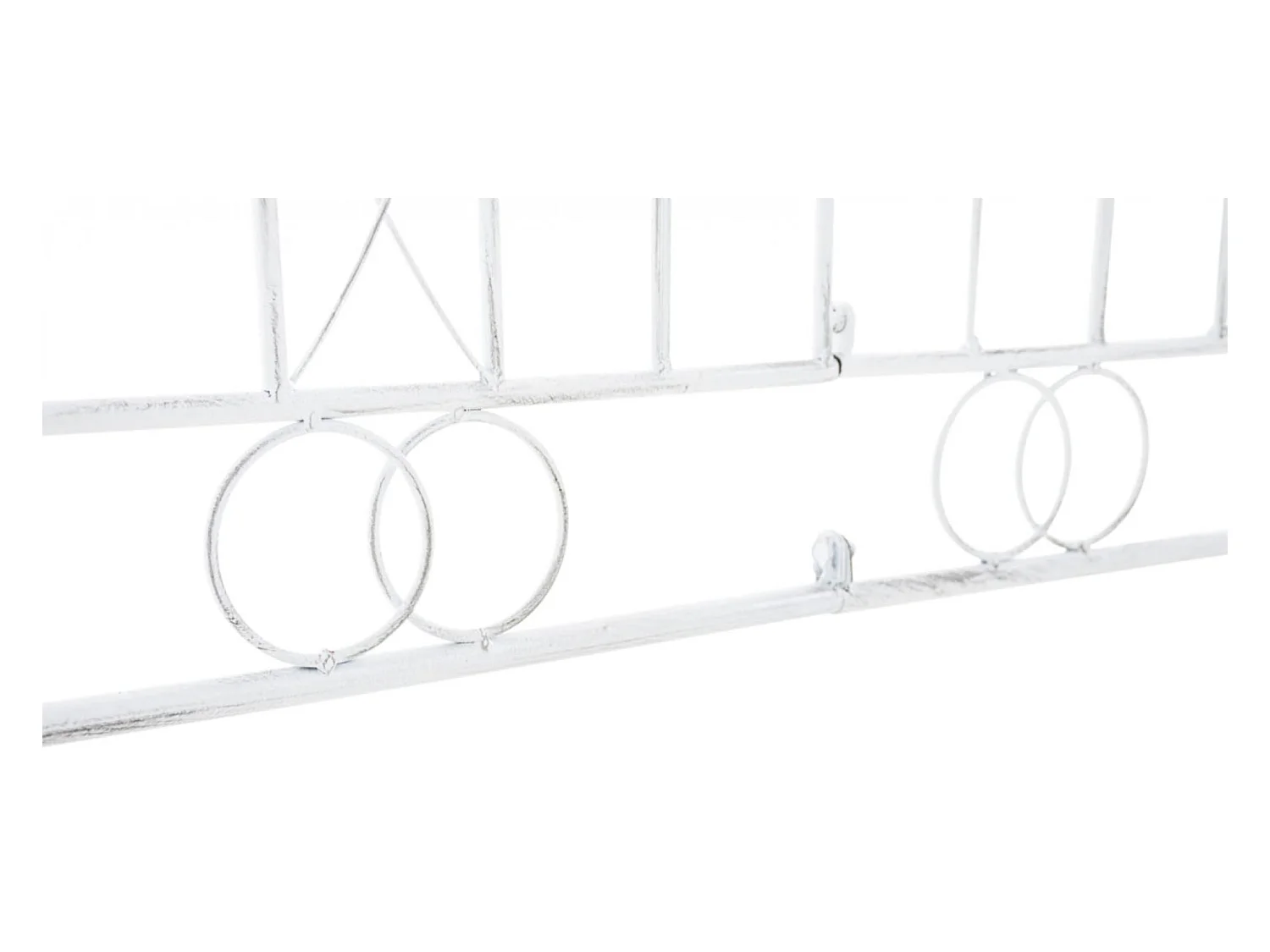 4er Set Gartenzaun - Metall & antik-hell - antik weiß - Mangold