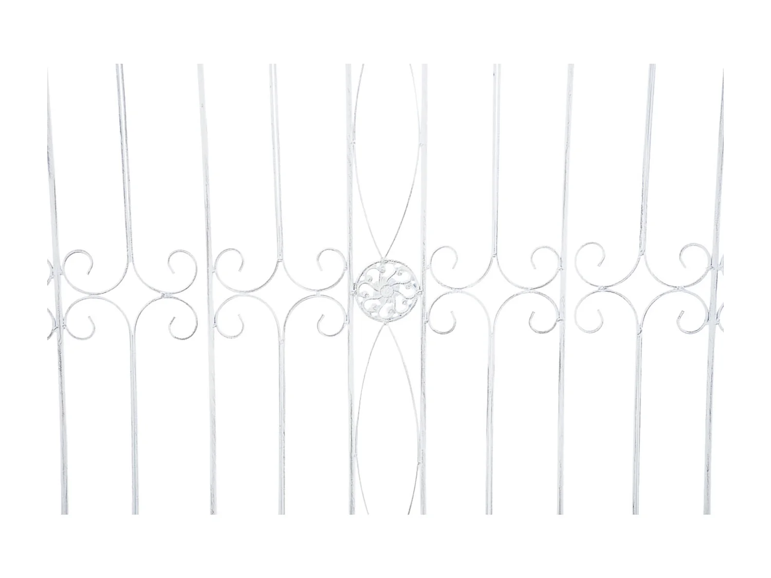 Lot de 4  Clôture de jardin - Métal & Antique clair - Blanc antique - Mangold