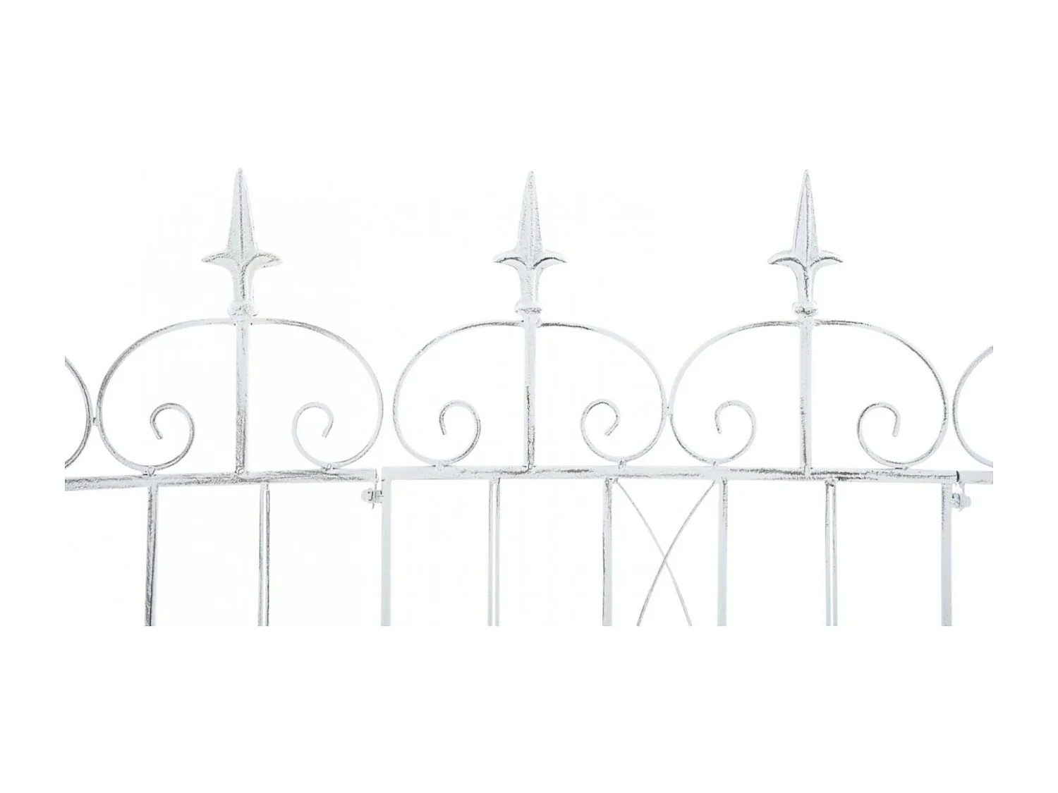 Lot de 4  Clôture de jardin - Métal & Antique clair - Blanc antique - Mangold