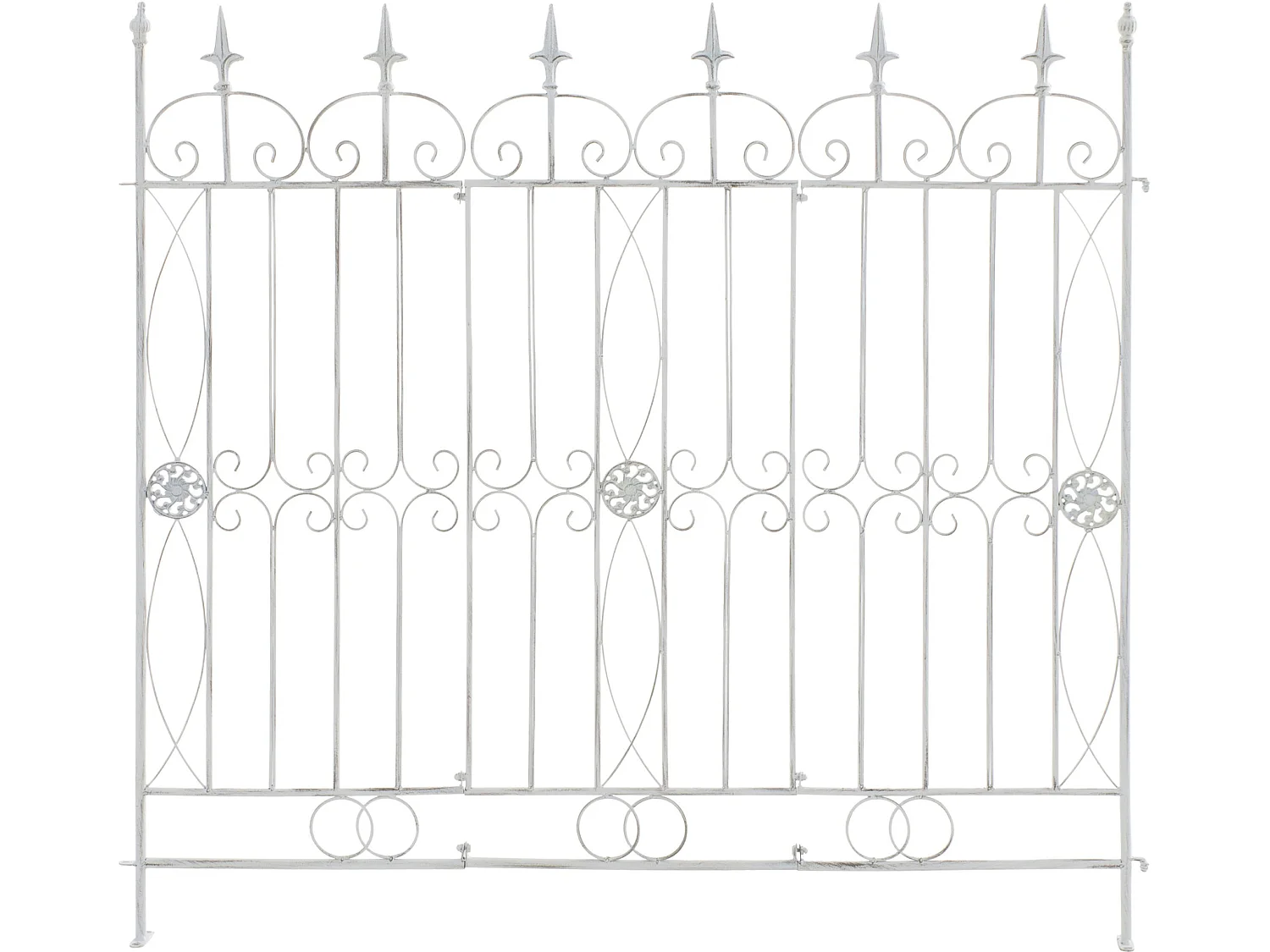 Lot de 4  Clôture de jardin - Métal - Blanc antique - Mangold