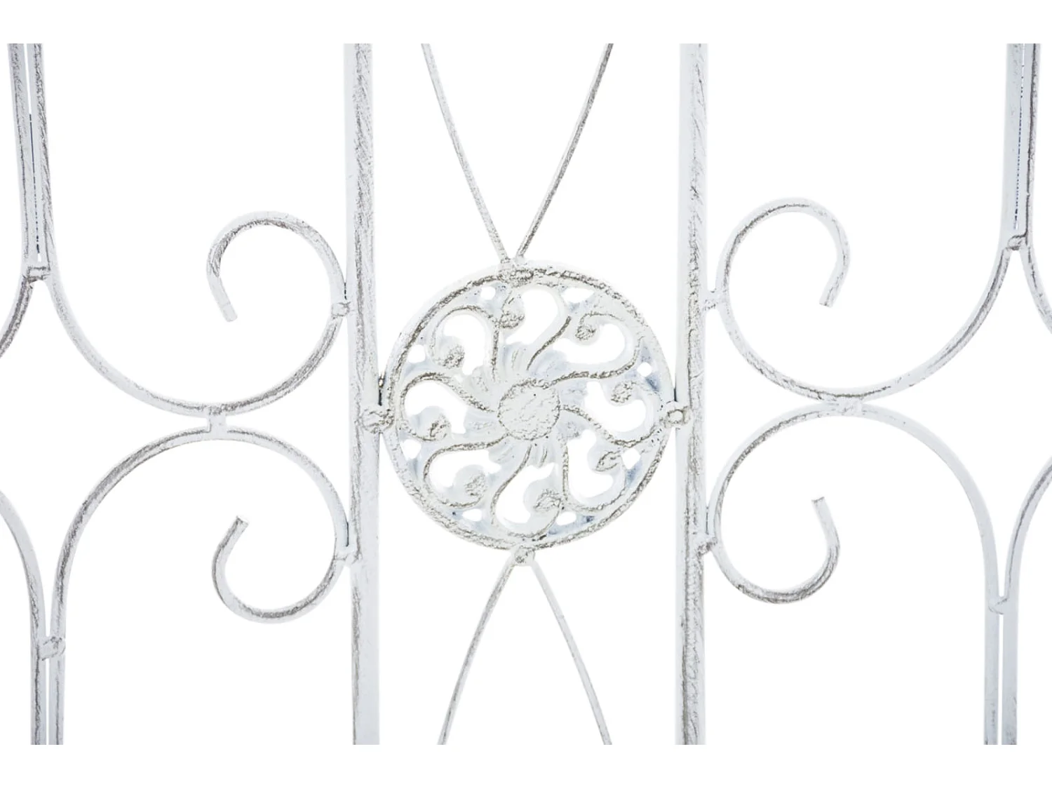 Lot de 4  Clôture de jardin - Métal - Blanc antique - Mangold