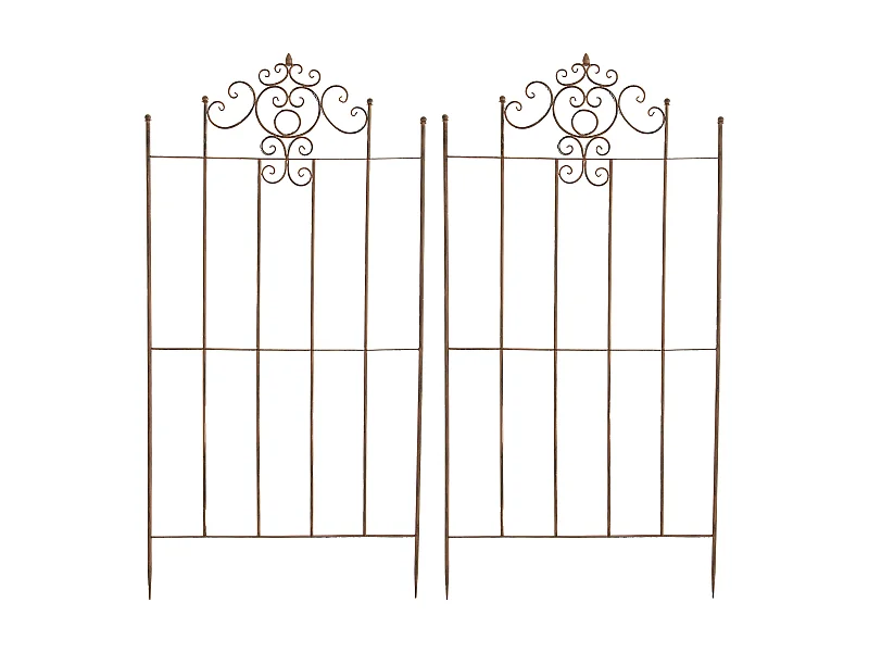 Set van 2 Trellis - Metalen & Metaal - antiek bruin - Paula