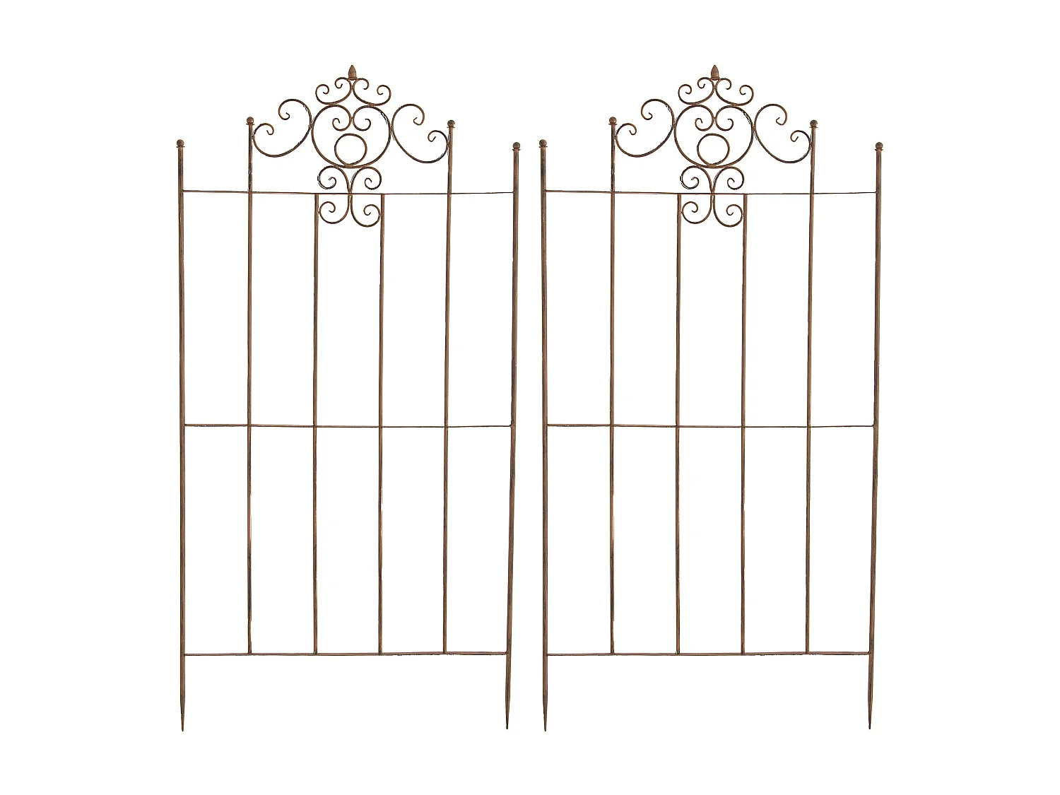 Lot de 2 Treillis - Métal & Métal - Marron antique - Paula