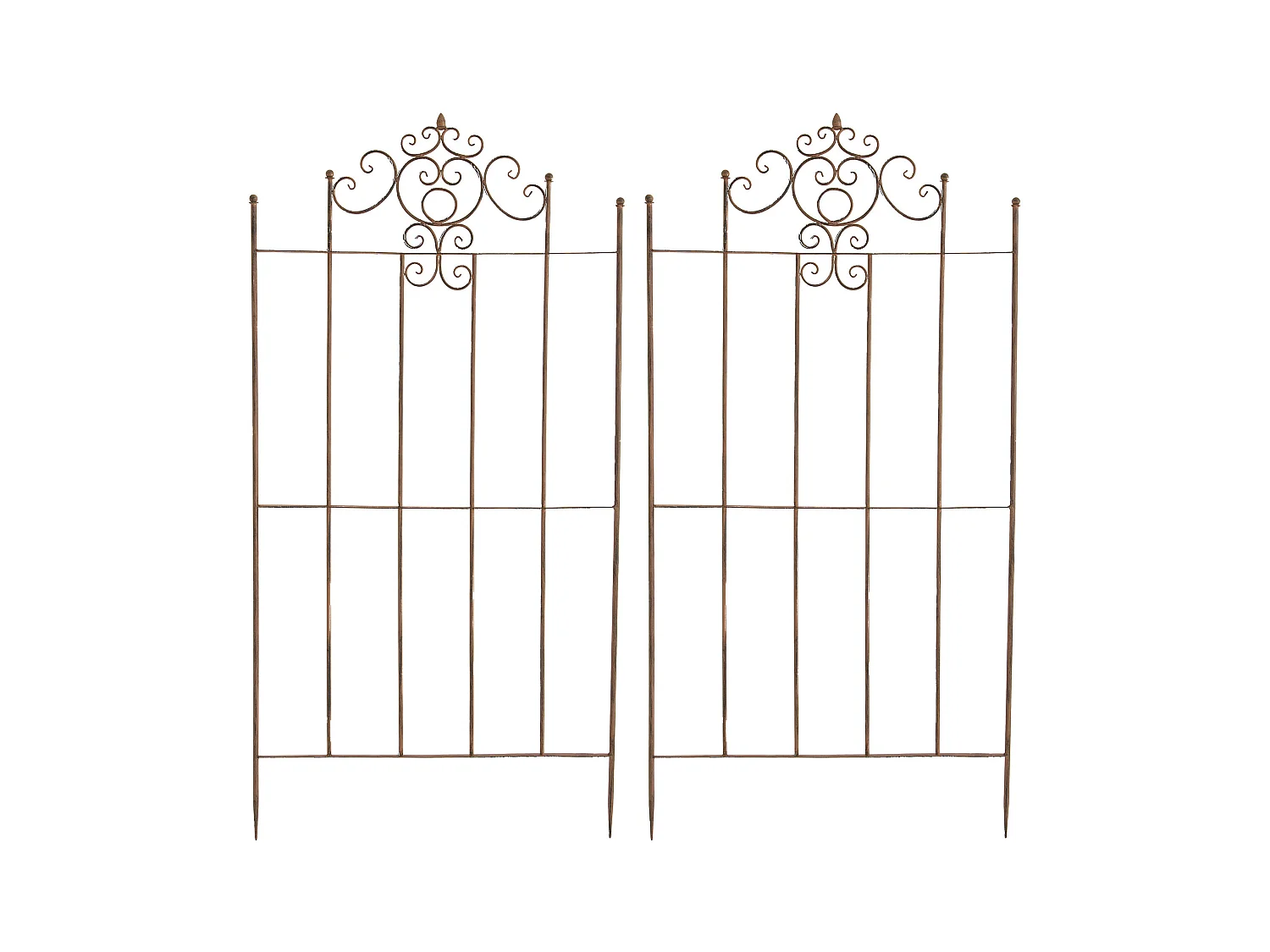 2er Set Rankgitter - Metall & Metall - antik braun - Paula