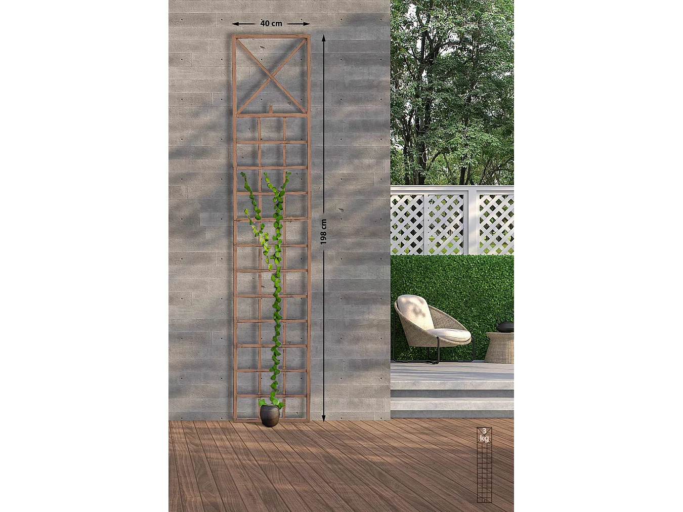 Rankgitter - Metall - antik braun - Trigo