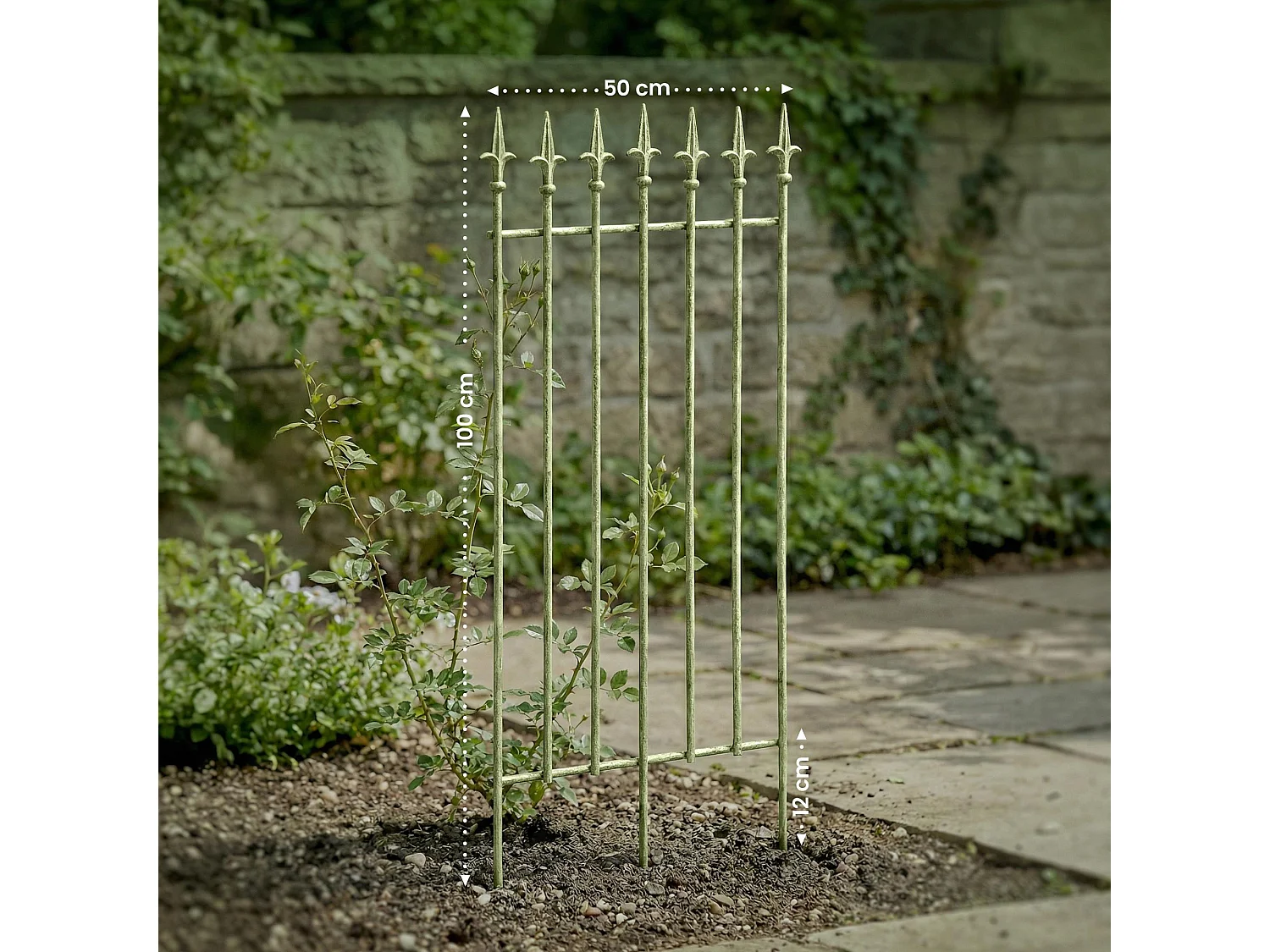 Rankgitter - Metall - antik-grün - Elisa