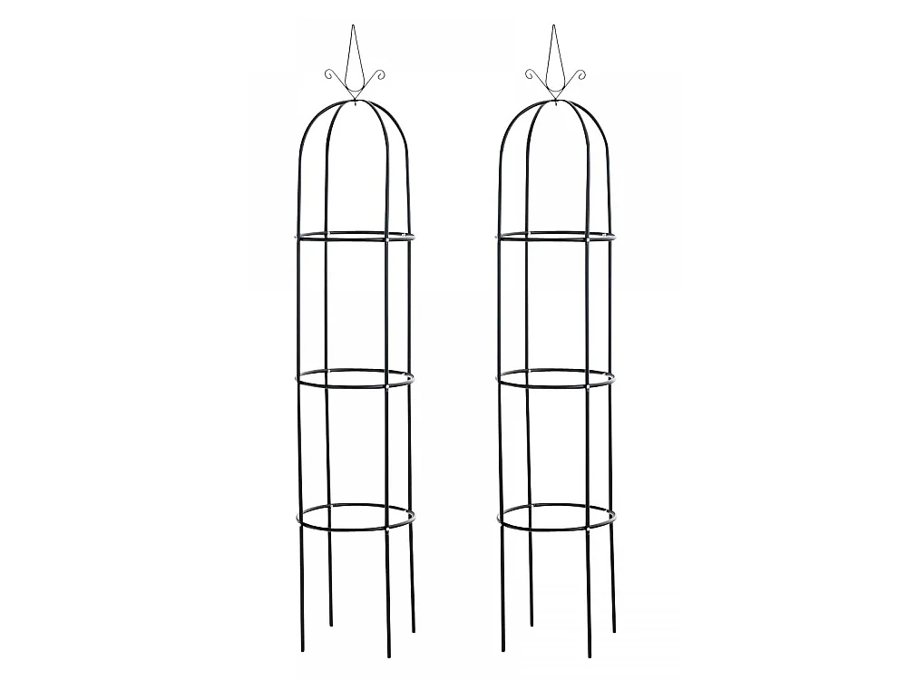 Lot de 2  Treillis - Métal &  - Noir - Romantika V2