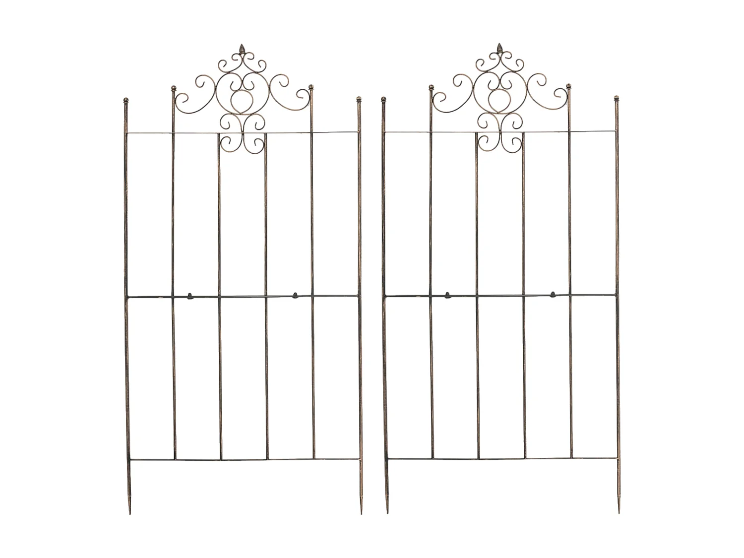 Set van 2  Trellis - Metaal & wit - bronzen - Paula