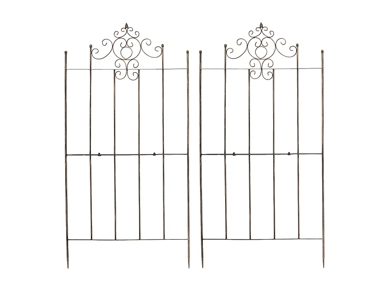 Set van 2  Trellis - Metaal & wit - bronzen - Paula