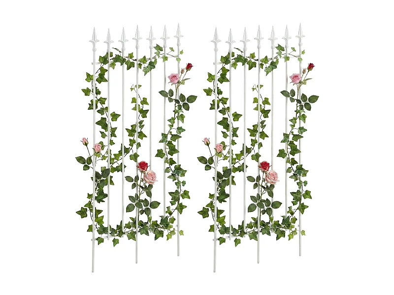 2er Set Rankgitter - Metall - weiß - Elisa