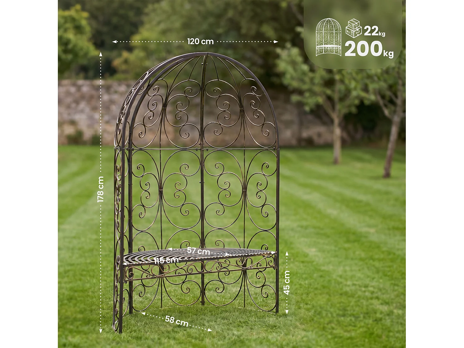 Pavillon - Métal & Nature - Bronze - Rosie