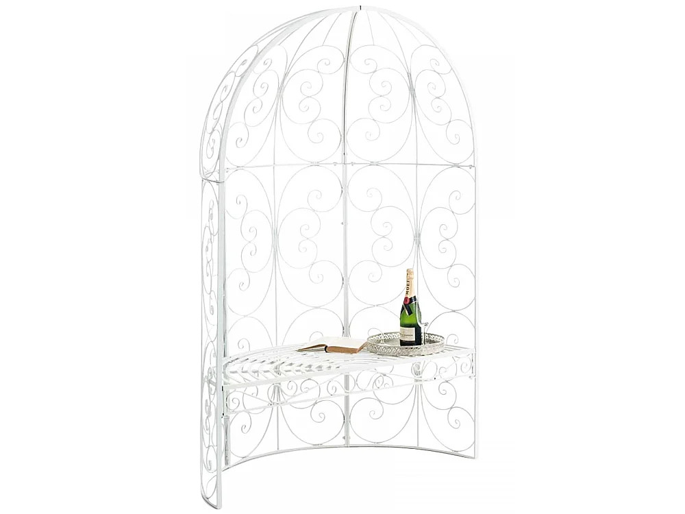 Arche à rosiers - Métal & Noyer - Blanc - Rosie