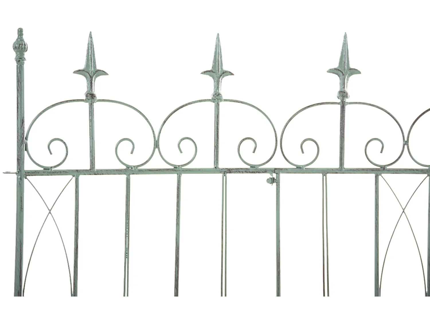 Lot de 4  Clôture de jardin - Métal & Antique clair - Vert antique - Mangold