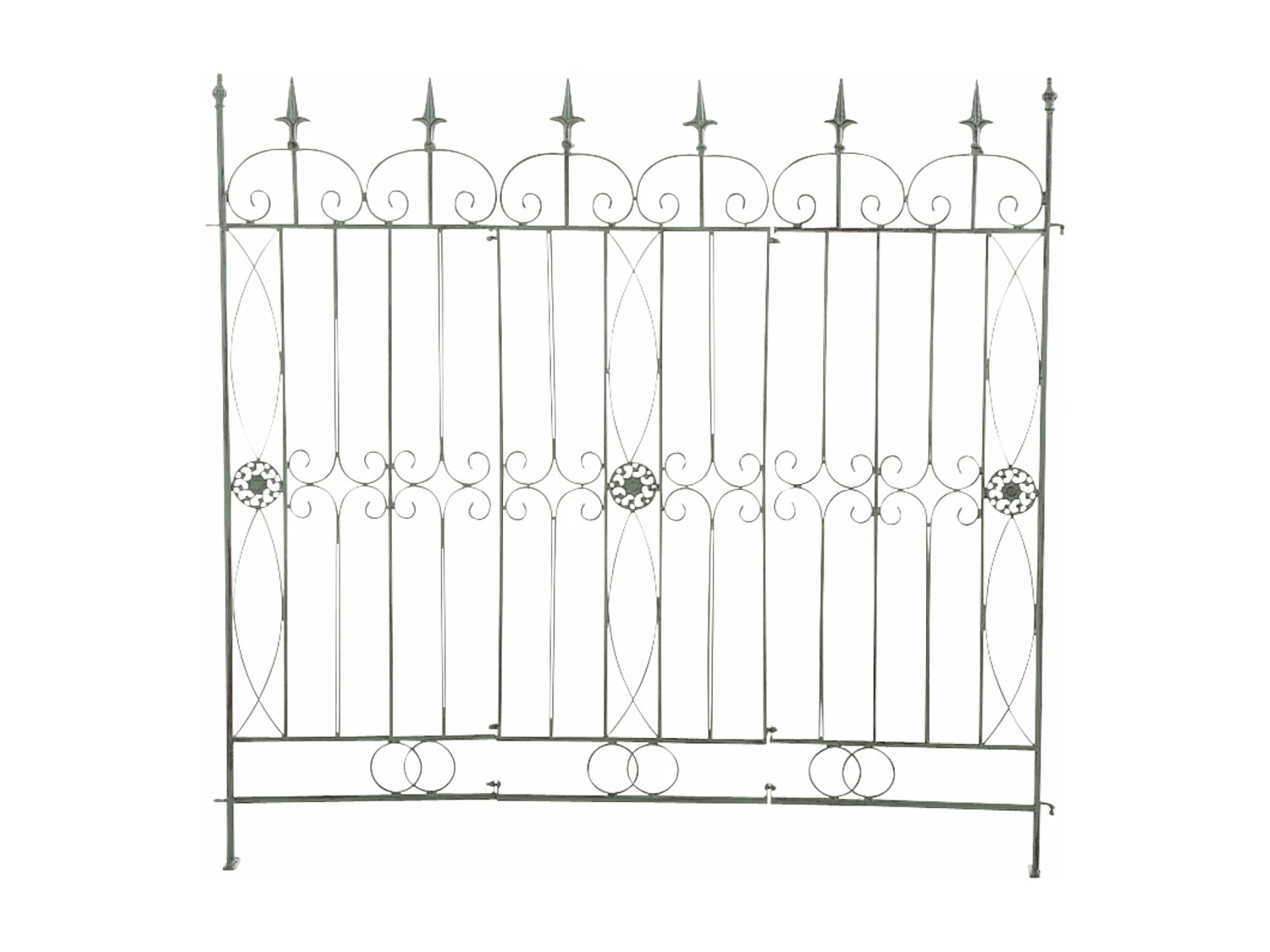 Lot de 4  Clôture de jardin - Métal & Antique clair - Vert antique - Mangold