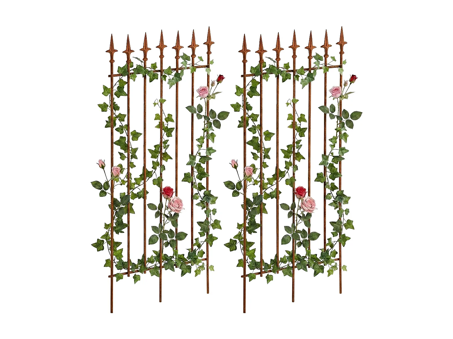 2er Set Rankgitter - Metall - antik braun - Elisa