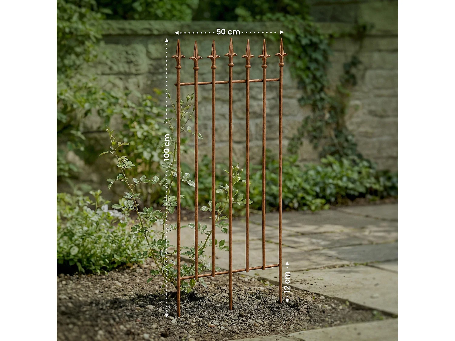 2er Set Rankgitter - Metall - antik braun - Elisa