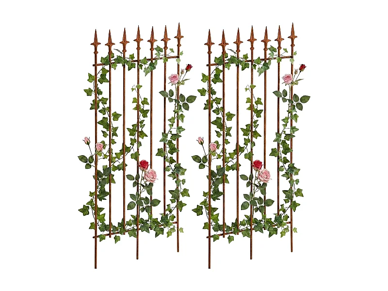 2er Set Rankgitter - Metall - antik braun - Elisa