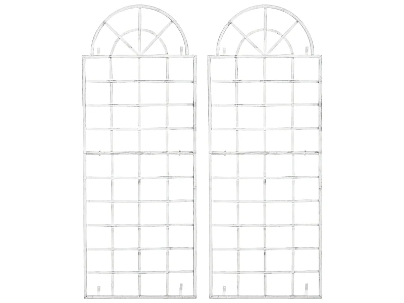 Set van 2 Trellis - Metalen & Metaal - antiek/wit - Viva