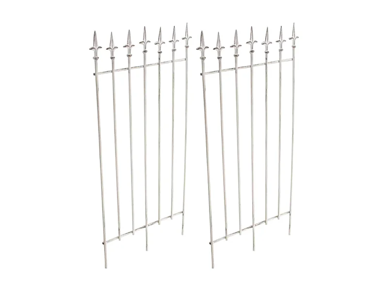 Set van 2 Trellis - Metalen - antiek/wit - Elisa