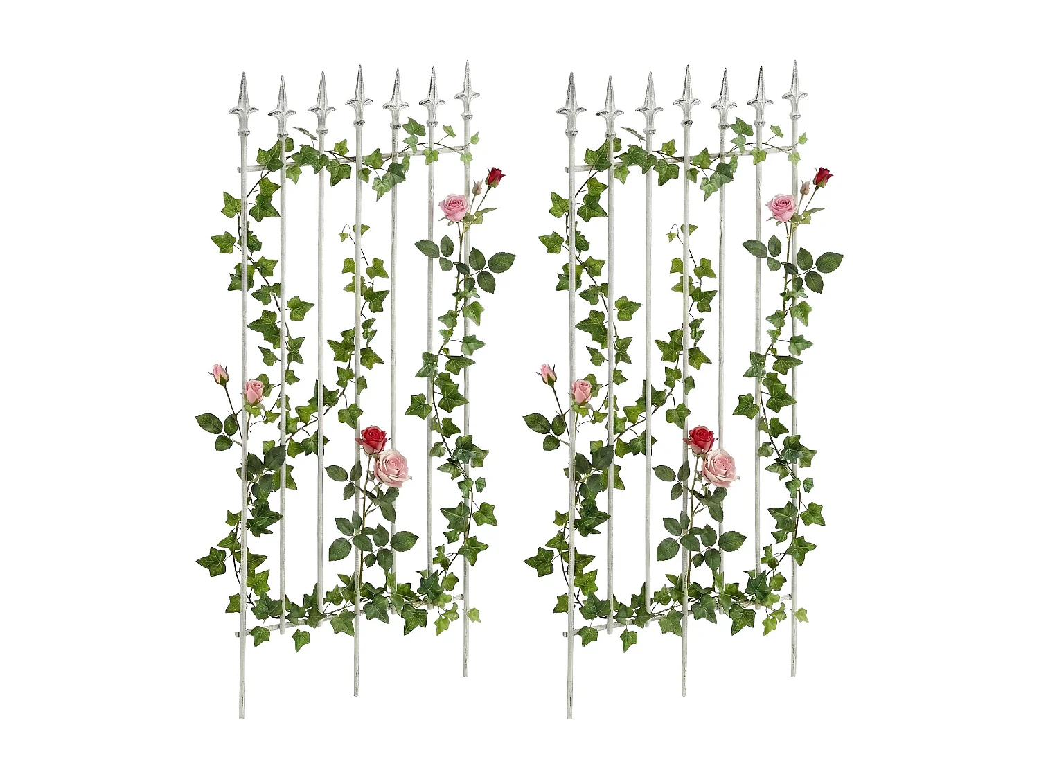 Lot de 2  Treillis - Métal - Blanc antique - Elisa