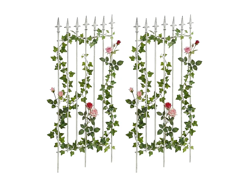 Lot de 2  Treillis - Métal - Blanc antique - Elisa