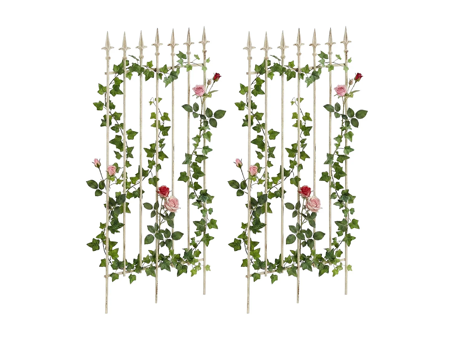 2er Set Rankgitter - Metall - antik-creme - Elisa