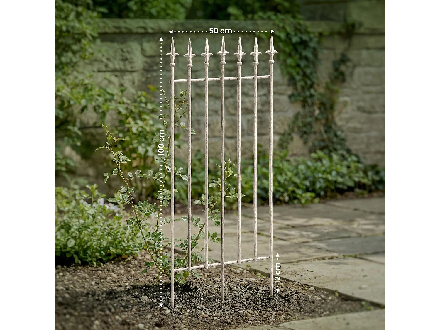 2er Set Rankgitter - Metall - antik-creme - Elisa