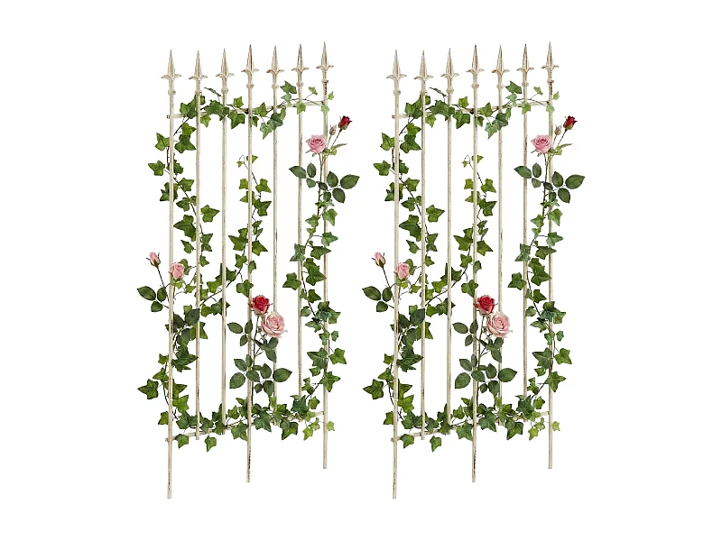 2er Set Rankgitter - Metall - antik-creme - Elisa