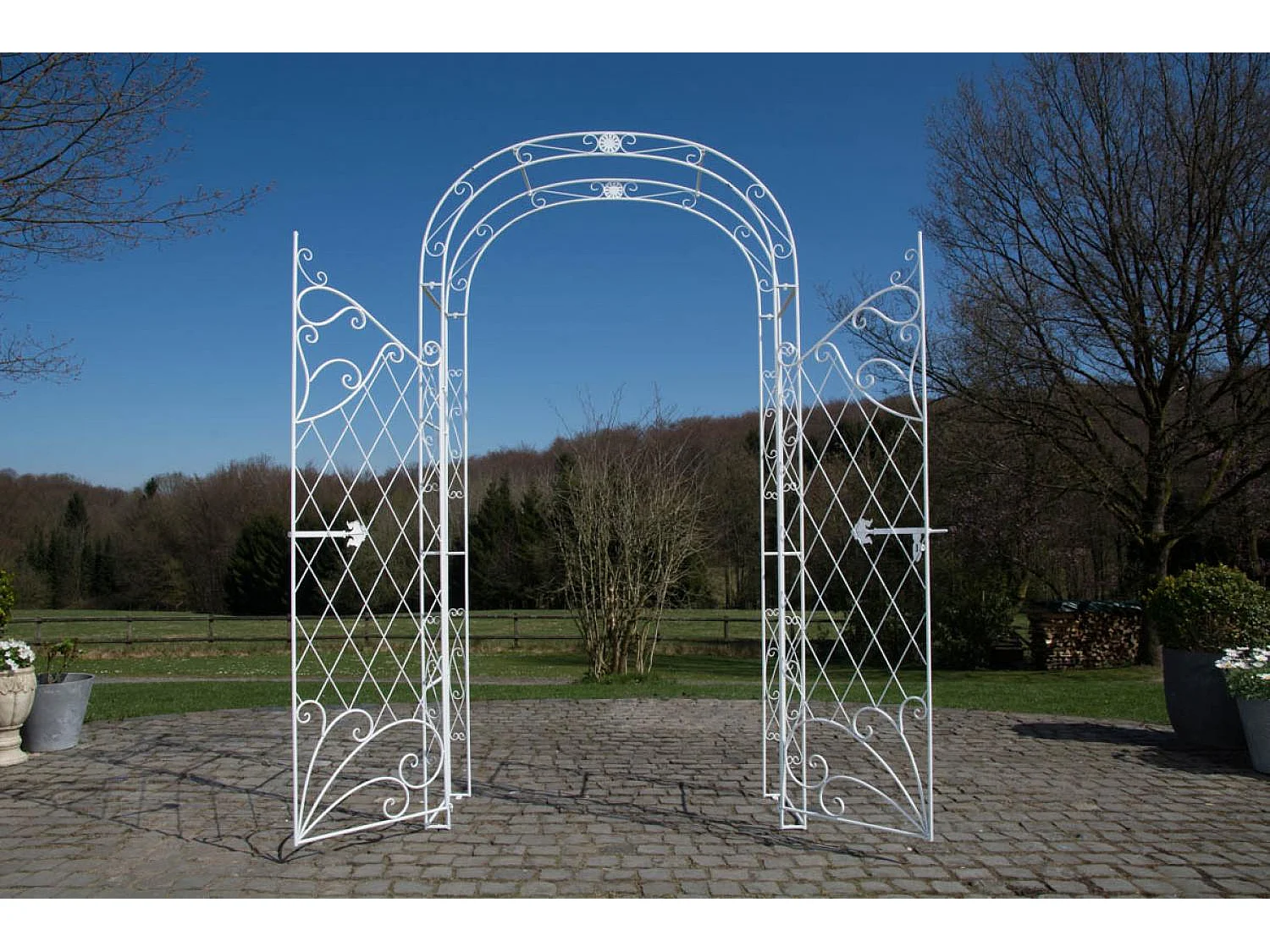 Arche à rosiers - Métal & Métal - Blanc - Melissa