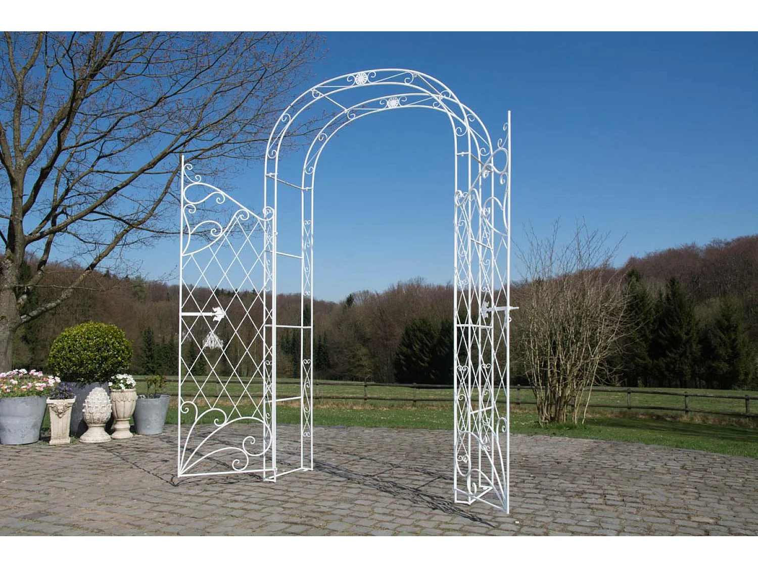 Arche à rosiers - Métal & Métal - Blanc - Melissa