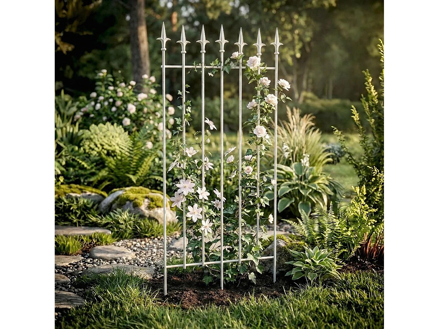 Rankgitter - Metall - weiß - Elisa