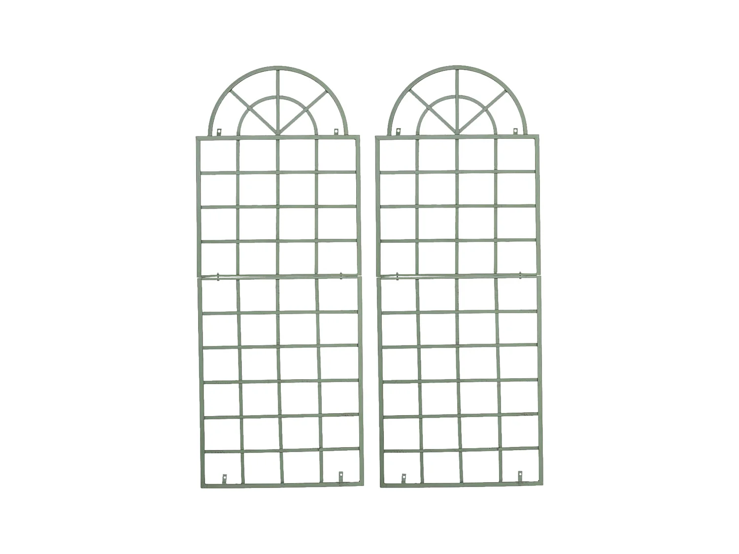 Lot de 2  Treillis - Métal & Blanc - Vert antique - Viva