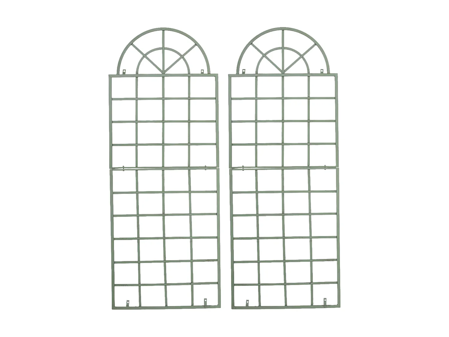 Lot de 2  Treillis - Métal & Blanc - Vert antique - Viva