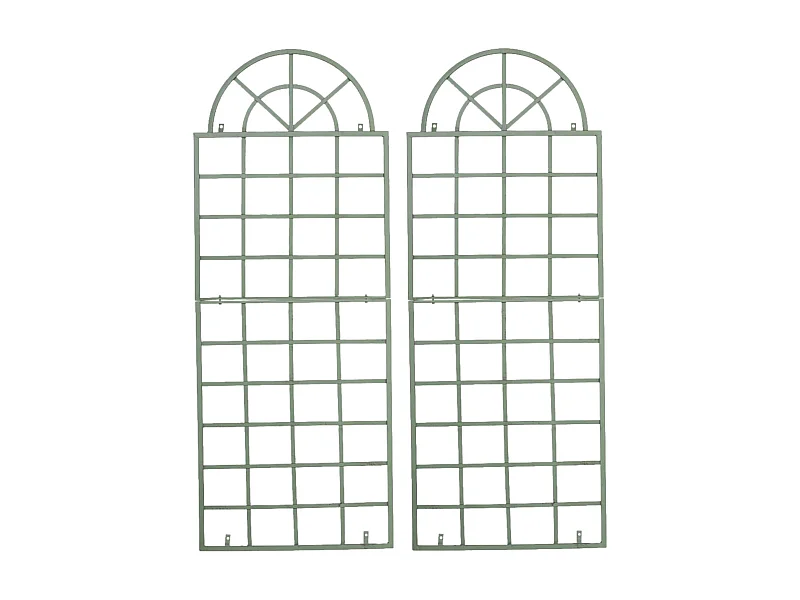 Lot de 2  Treillis - Métal & Blanc - Vert antique - Viva