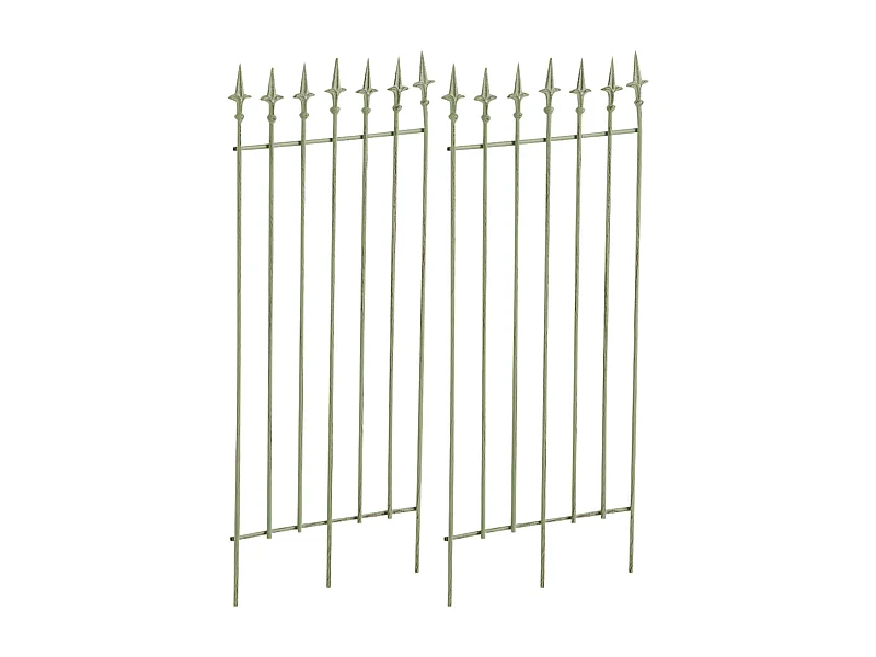 Lot de 2  Treillis - Métal & Blanc - Vert antique - Elisa