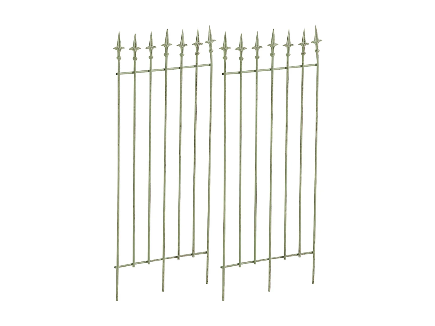 Lot de 2  Treillis - Métal & Blanc - Vert antique - Elisa