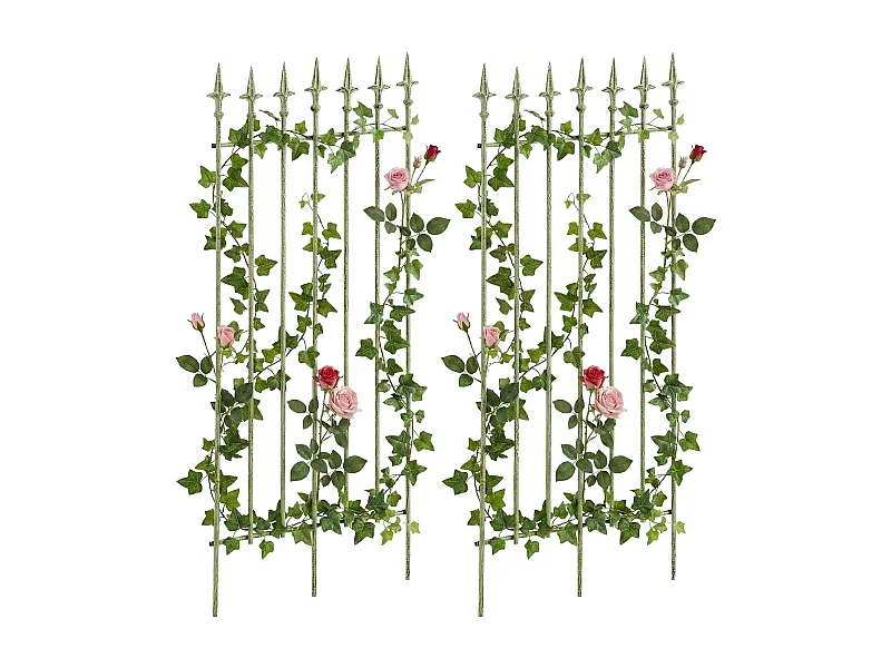 Lot de 2  Treillis - Métal - Vert antique - Elisa