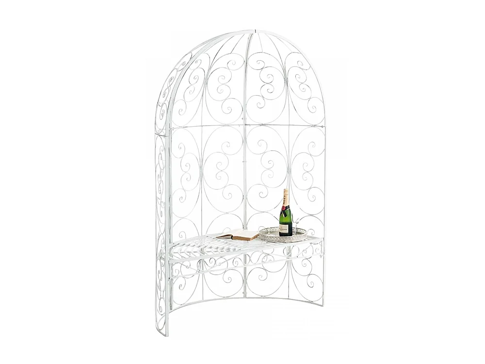 Arche à rosiers - Métal & Noyer - Blanc antique - Rosie