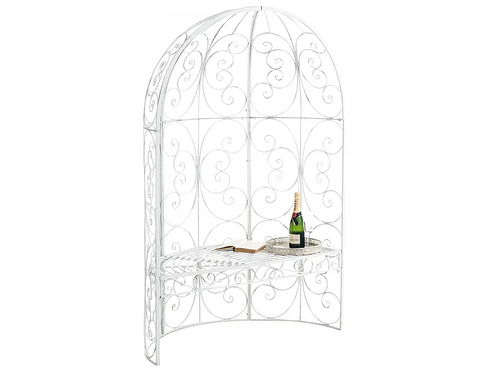 Arche à rosiers - Métal & Noyer - Blanc antique - Rosie