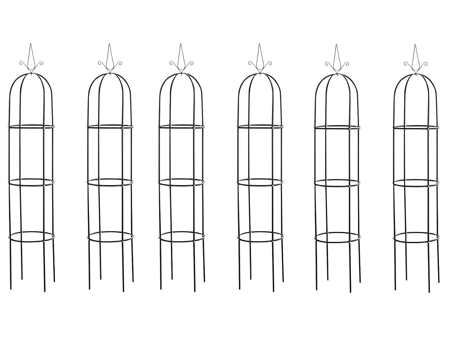 Lot de 6  Treillis - Métal &  - Noir - Romantika V2