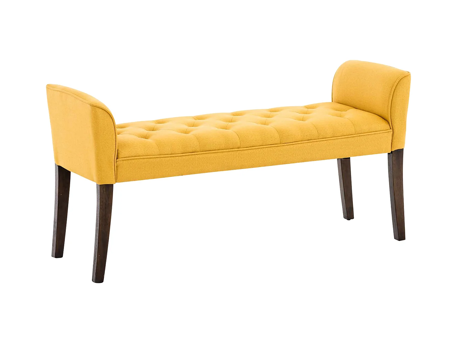 Banquette - Similicuir & Bois - Jaune - Cleopatra