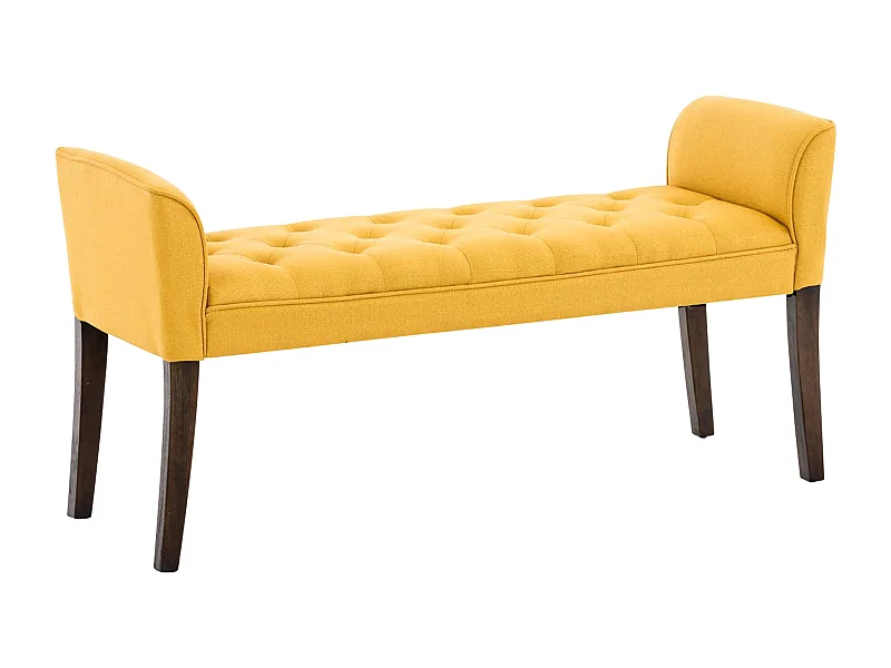 Banquette - Similicuir & Bois - Jaune - Cleopatra