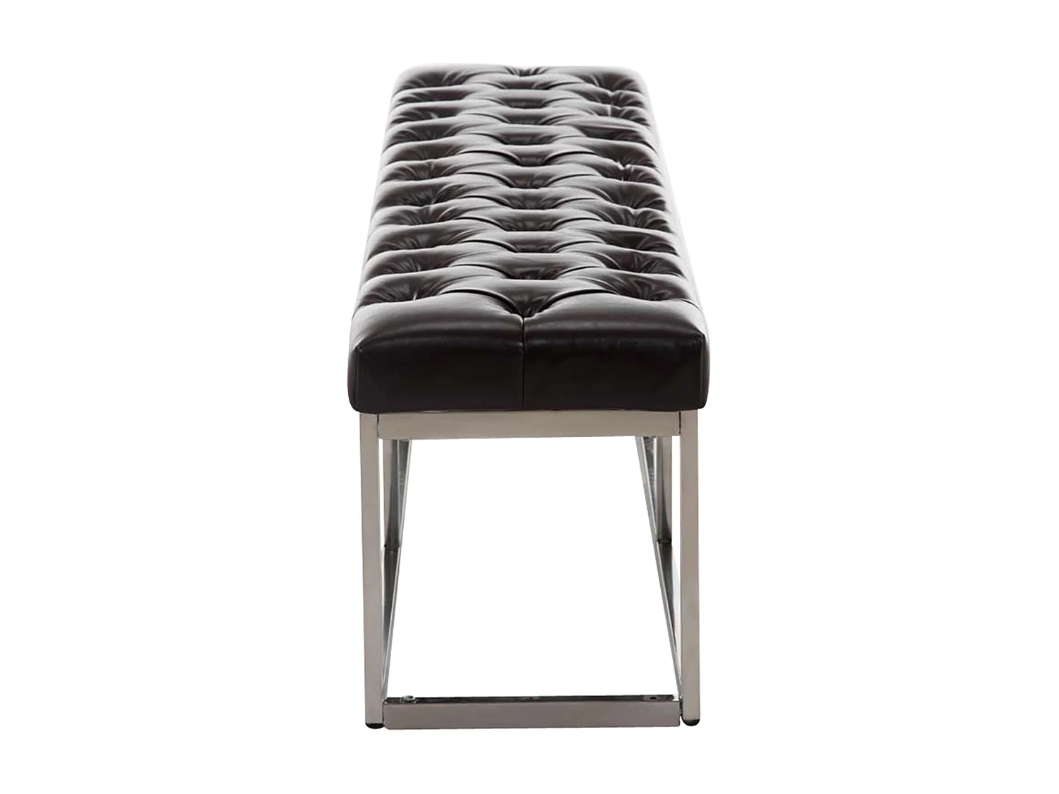 Banquette - Similicuir & Acier inoxydable - Marron - Amun