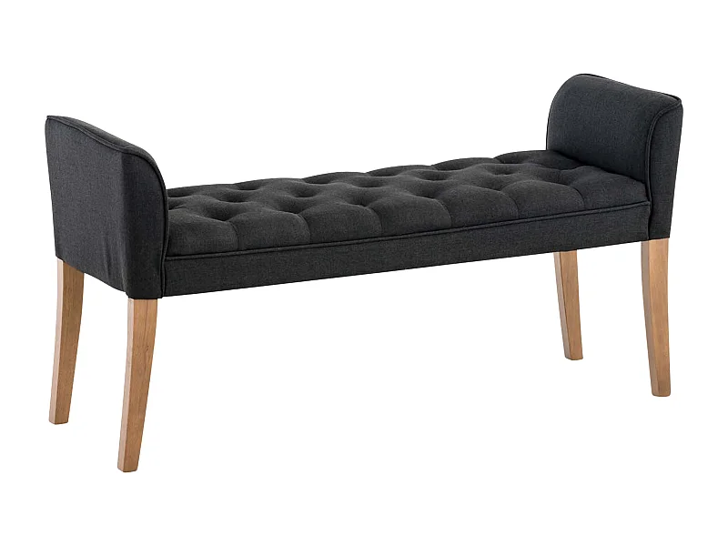 Sitzbank - Kunstleder & Holz - dunkelgrau - Cleopatra