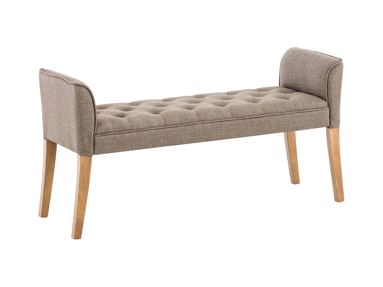 Banquette - Similicuir & Bois - Taupe - Cleopatra