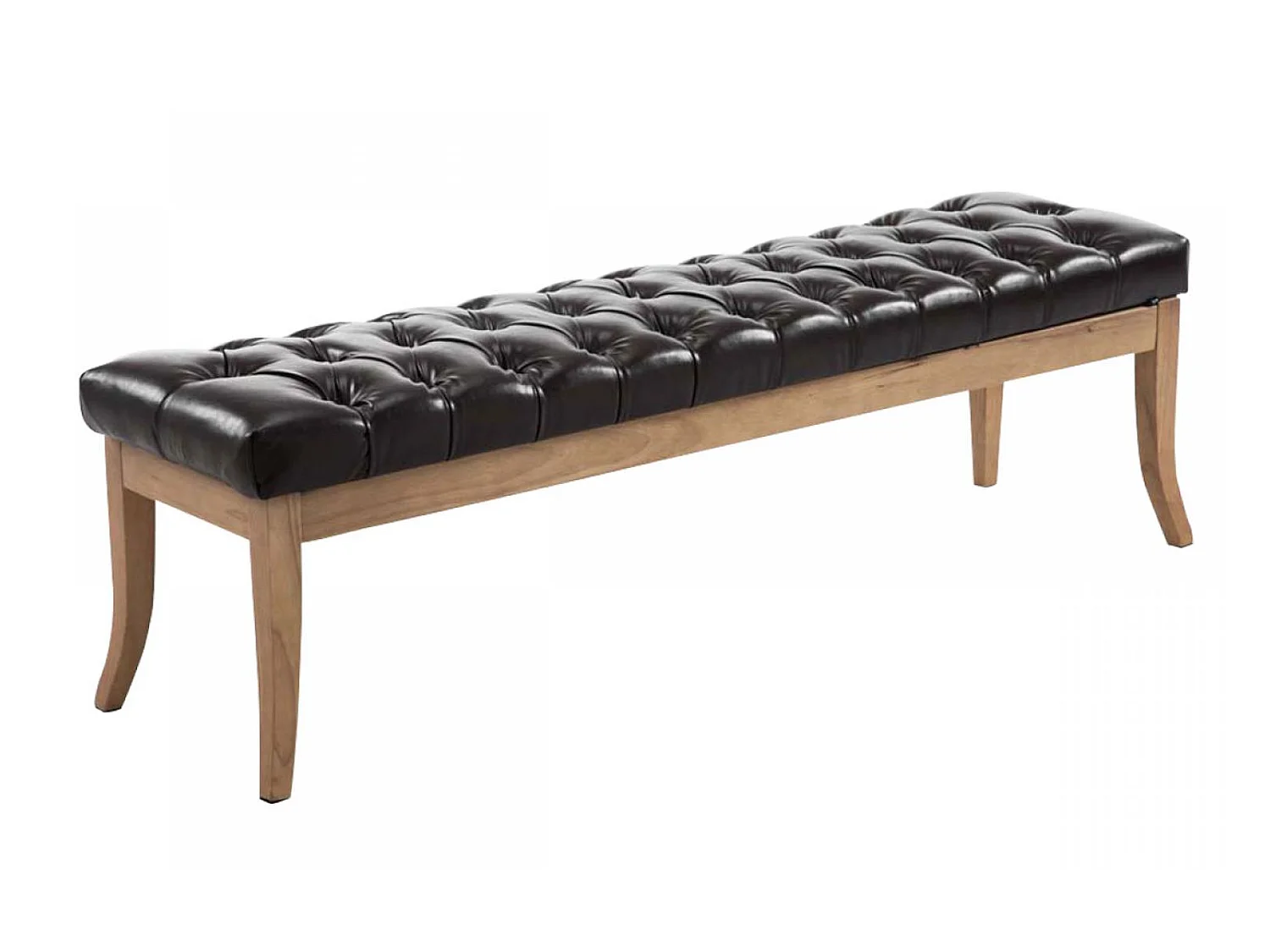 Banquette - Similicuir & Bois - Marron - Ramses