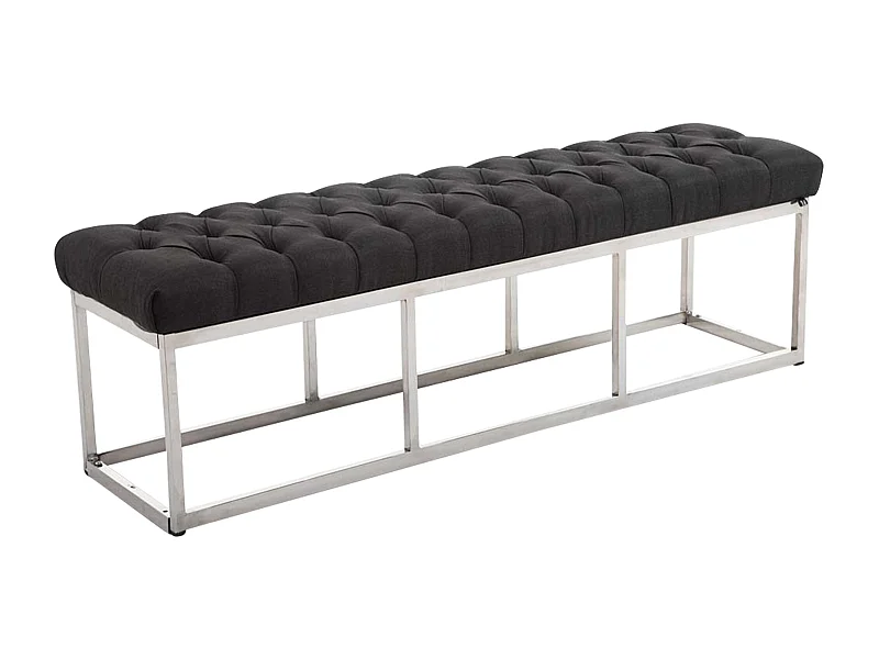 Banquette - Tissu & Acier inoxydable - Gris foncé - Amun