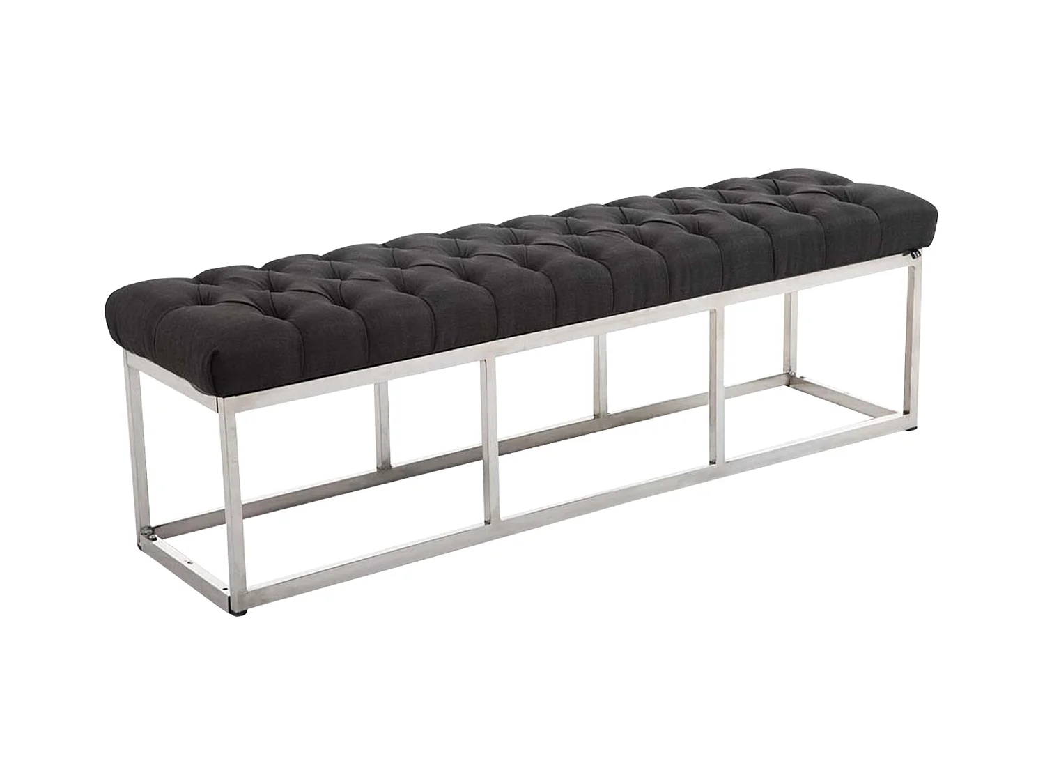 Banquette - Tissu & Acier inoxydable - Gris foncé - Amun